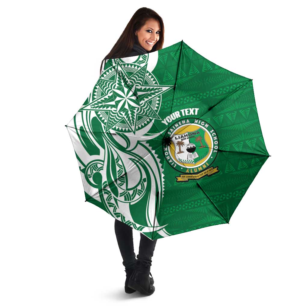 Personalised Liahona - Saineha High School Umbrella Tongan Ngatu Pattern - Polynesian Pride