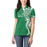 Personalised Liahona - Saineha High School Women Polo Shirt Tongan Ngatu Pattern - Polynesian Pride