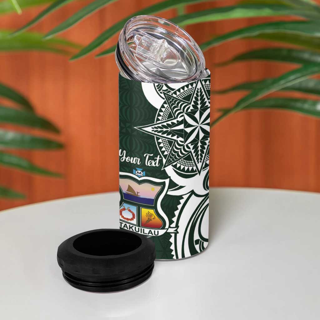 Personalised Tonga Takuilau College 4 in 1 Can Cooler Tumbler Est 1975 Tongan Ngatu Pattern LT14 - Polynesian Pride