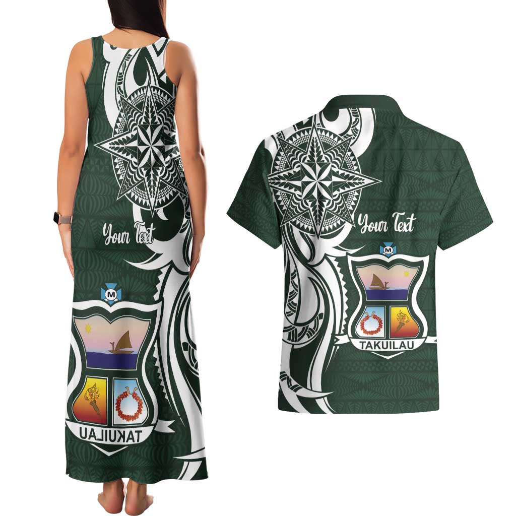 Personalised Tonga Takuilau College Couples Matching Tank Maxi Dress and Hawaiian Shirt Est 1975 Tongan Ngatu Pattern LT14 - Polynesian Pride
