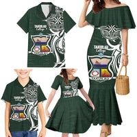 Personalised Tonga Takuilau College Family Matching Mermaid Dress and Hawaiian Shirt Est 1975 Tongan Ngatu Pattern LT14 - Polynesian Pride
