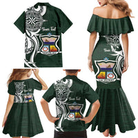 Personalised Tonga Takuilau College Family Matching Mermaid Dress and Hawaiian Shirt Est 1975 Tongan Ngatu Pattern LT14 - Polynesian Pride