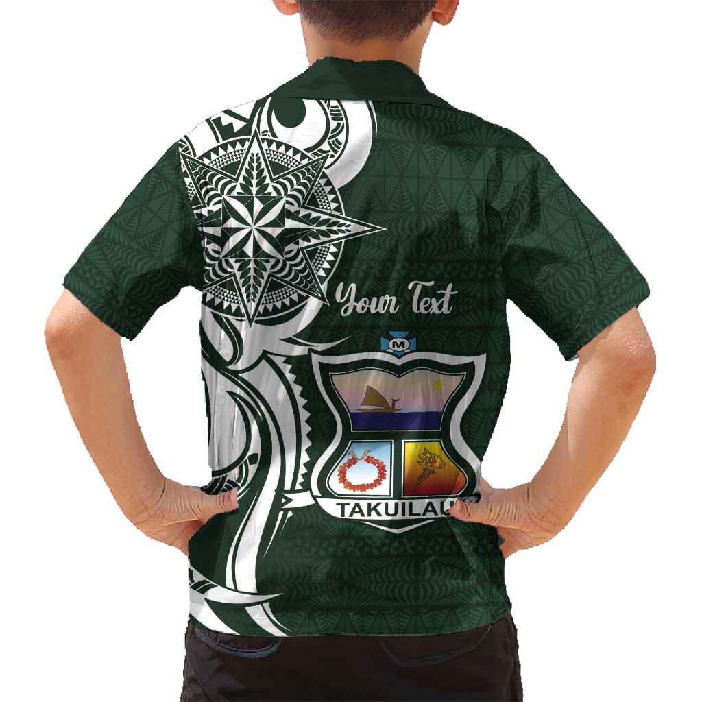 Personalised Tonga Takuilau College Family Matching Off Shoulder Short Dress and Hawaiian Shirt Est 1975 Tongan Ngatu Pattern LT14 - Polynesian Pride