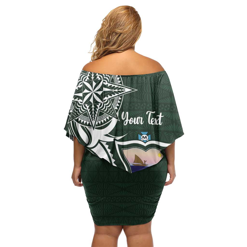Personalised Tonga Takuilau College Family Matching Off Shoulder Short Dress and Hawaiian Shirt Est 1975 Tongan Ngatu Pattern LT14 - Polynesian Pride