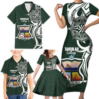 Personalised Tonga Takuilau College Family Matching Short Sleeve Bodycon Dress and Hawaiian Shirt Est 1975 Tongan Ngatu Pattern LT14 - Polynesian Pride
