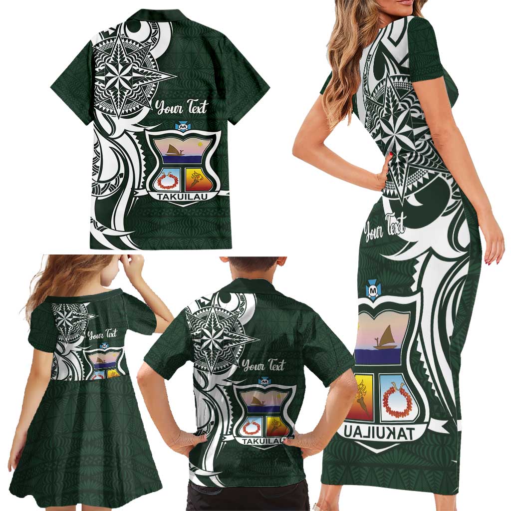 Personalised Tonga Takuilau College Family Matching Short Sleeve Bodycon Dress and Hawaiian Shirt Est 1975 Tongan Ngatu Pattern LT14 - Polynesian Pride