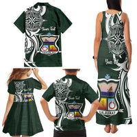 Personalised Tonga Takuilau College Family Matching Tank Maxi Dress and Hawaiian Shirt Est 1975 Tongan Ngatu Pattern LT14 - Polynesian Pride
