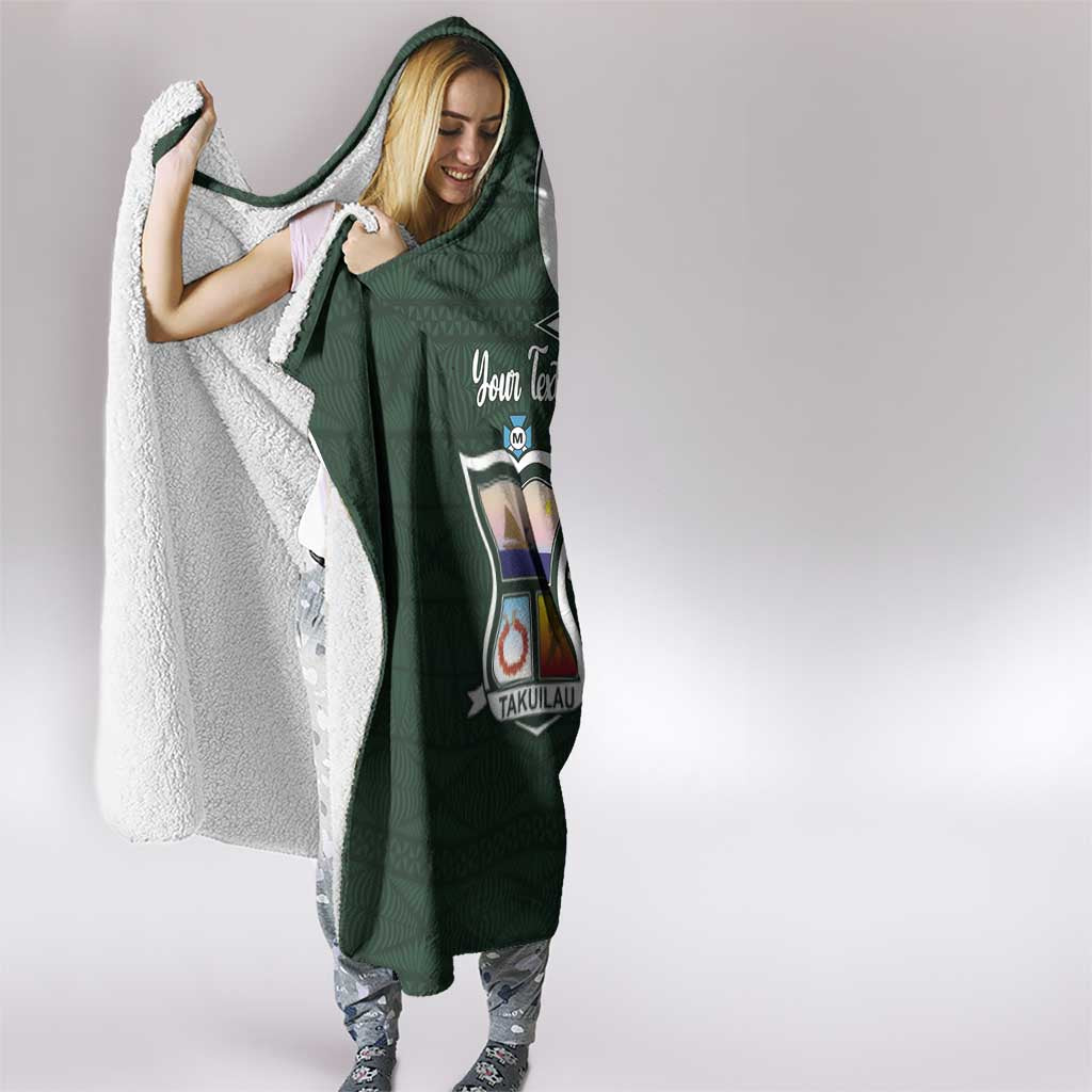 Personalised Tonga Takuilau College Hooded Blanket Est 1975 Tongan Ngatu Pattern - Polynesian Pride