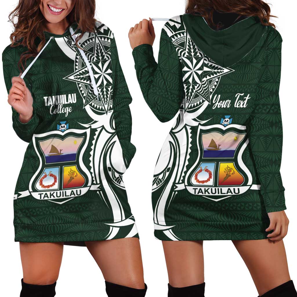 Personalised Tonga Takuilau College Hoodie Dress Est 1975 Tongan Ngatu Pattern LT14 - Polynesian Pride