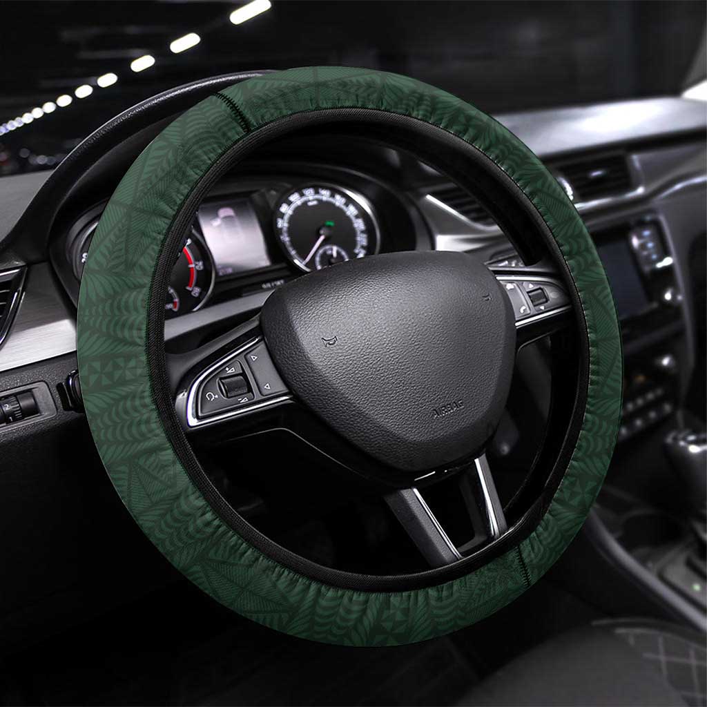 Tonga Takuilau College Steering Wheel Cover Est 1975 Tongan Ngatu Pattern - Polynesian Pride