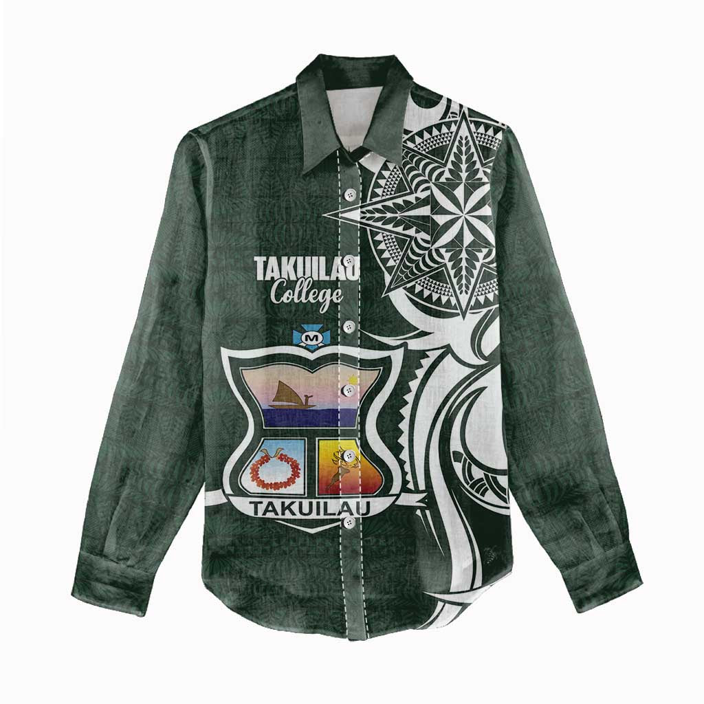 Personalised Tonga Takuilau College Women Casual Shirt Est 1975 Tongan Ngatu Pattern LT14 - Polynesian Pride