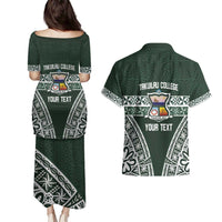 Personalised Tonga Takuilau College Couples Matching Puletasi and Hawaiian Shirt 50th Anniversary Ngatu Kupesi LT14 - Polynesian Pride