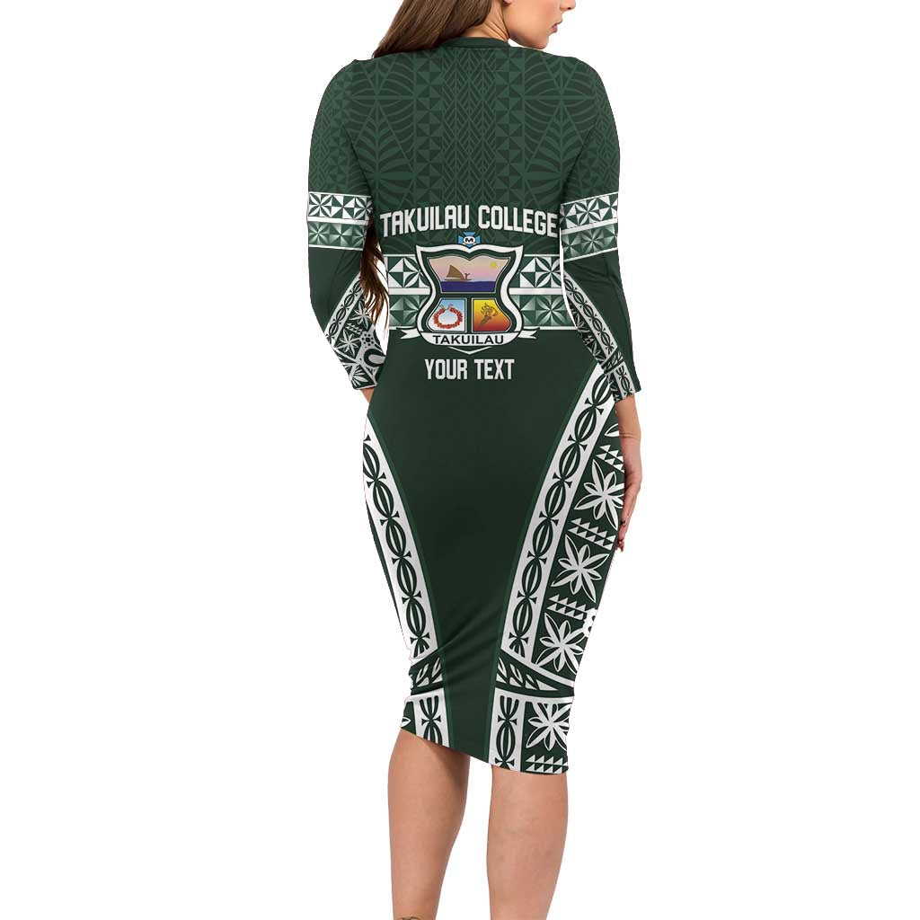 Personalised Tonga Takuilau College Family Matching Long Sleeve Bodycon Dress and Hawaiian Shirt 50th Anniversary Ngatu Kupesi LT14 - Polynesian Pride