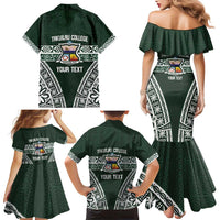 Personalised Tonga Takuilau College Family Matching Mermaid Dress and Hawaiian Shirt 50th Anniversary Ngatu Kupesi LT14 - Polynesian Pride