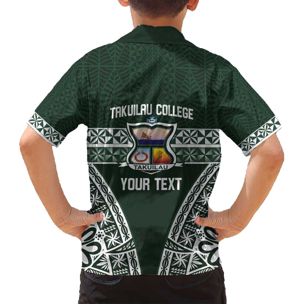 Personalised Tonga Takuilau College Family Matching Off Shoulder Maxi Dress and Hawaiian Shirt 50th Anniversary Ngatu Kupesi LT14 - Polynesian Pride
