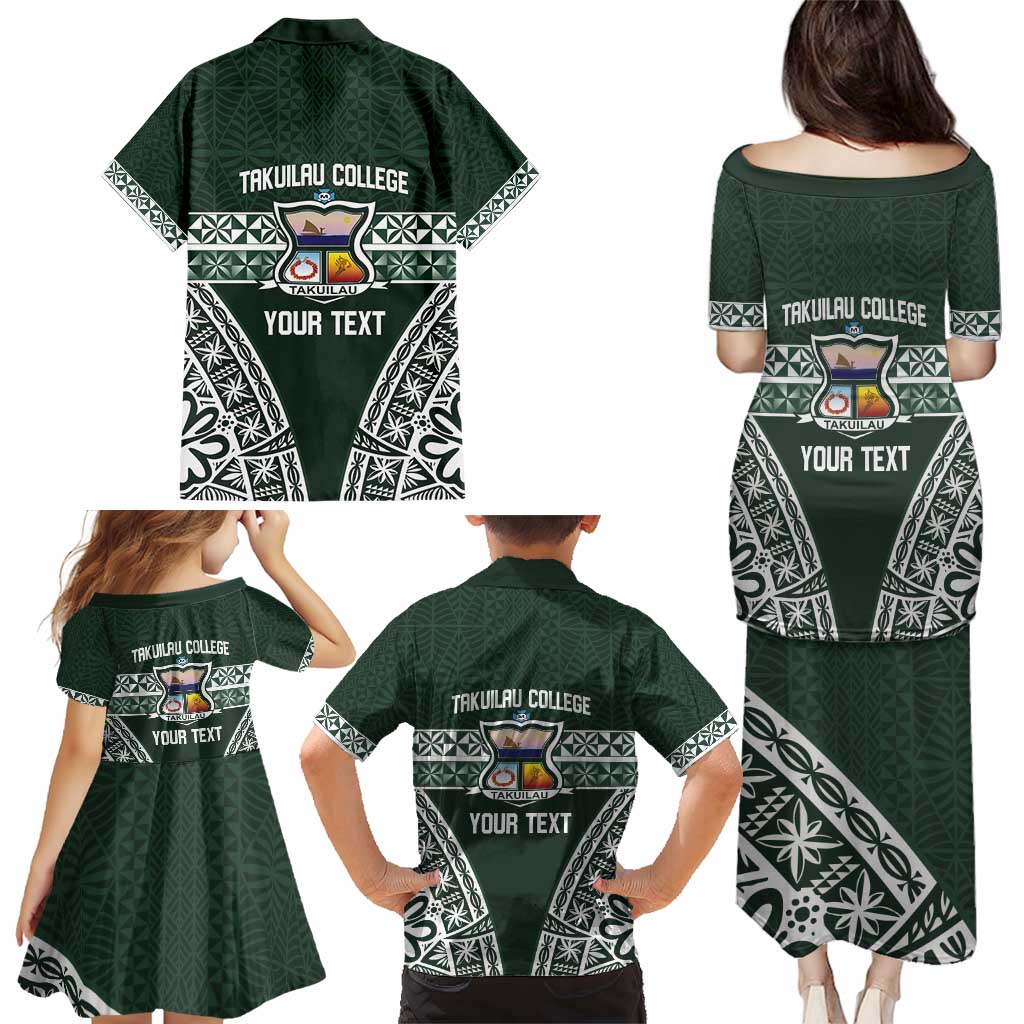 Personalised Tonga Takuilau College Family Matching Puletasi and Hawaiian Shirt 50th Anniversary Ngatu Kupesi LT14 - Polynesian Pride