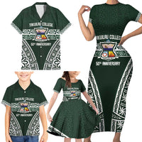 Personalised Tonga Takuilau College Family Matching Short Sleeve Bodycon Dress and Hawaiian Shirt 50th Anniversary Ngatu Kupesi LT14 - Polynesian Pride