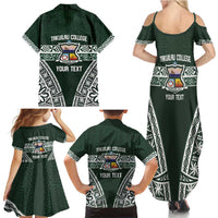 Personalised Tonga Takuilau College Family Matching Summer Maxi Dress and Hawaiian Shirt 50th Anniversary Ngatu Kupesi LT14 - Polynesian Pride
