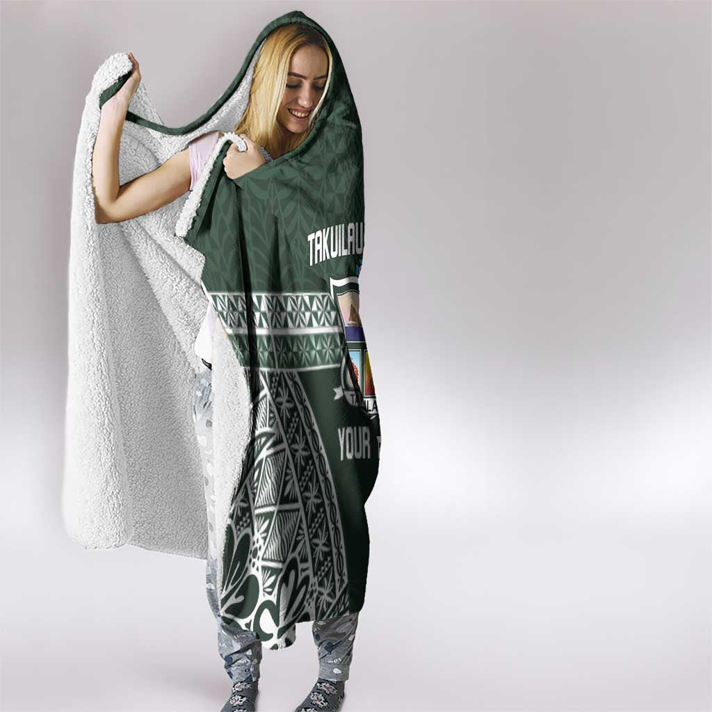 Personalised Tonga Takuilau College Hooded Blanket 50th Anniversary Ngatu Kupesi - Polynesian Pride