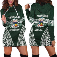 Personalised Tonga Takuilau College Hoodie Dress 50th Anniversary Ngatu Kupesi LT14 - Polynesian Pride