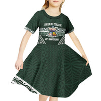 Personalised Tonga Takuilau College Kid Short Sleeve Dress 50th Anniversary Ngatu Kupesi LT14 - Polynesian Pride