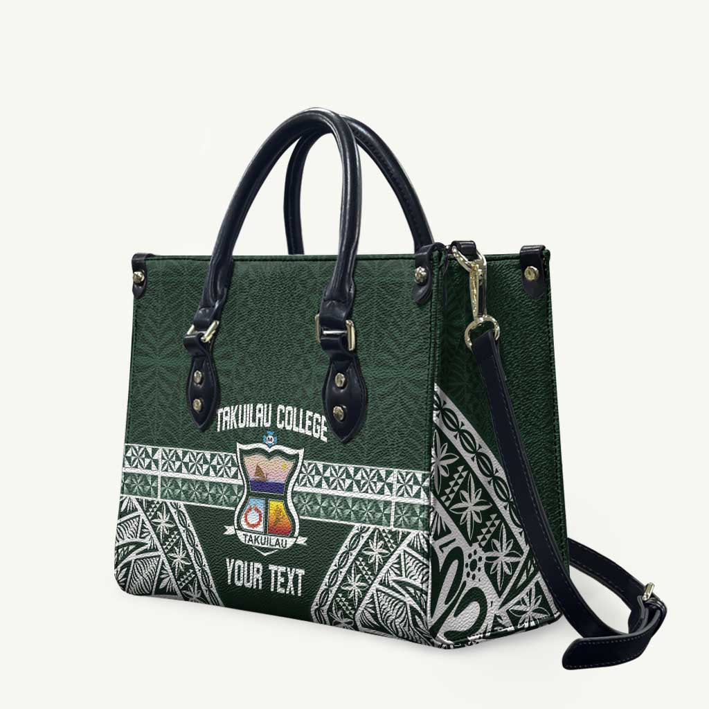 Personalised Tonga Takuilau College Leather Bag 50th Anniversary Ngatu Kupesi - Polynesian Pride