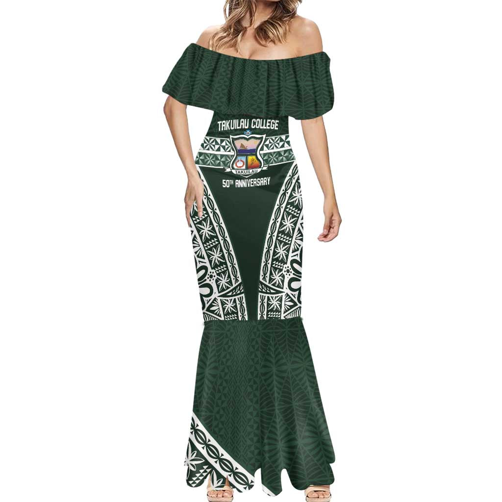Personalised Tonga Takuilau College Mermaid Dress 50th Anniversary Ngatu Kupesi LT14 - Polynesian Pride