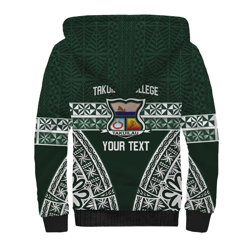 Personalised Tonga Takuilau College Sherpa Hoodie 50th Anniversary Ngatu Kupesi LT14 - Polynesian Pride