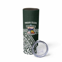 Personalised Tonga Takuilau College Skinny Tumbler 50th Anniversary Ngatu Kupesi LT14 - Polynesian Pride