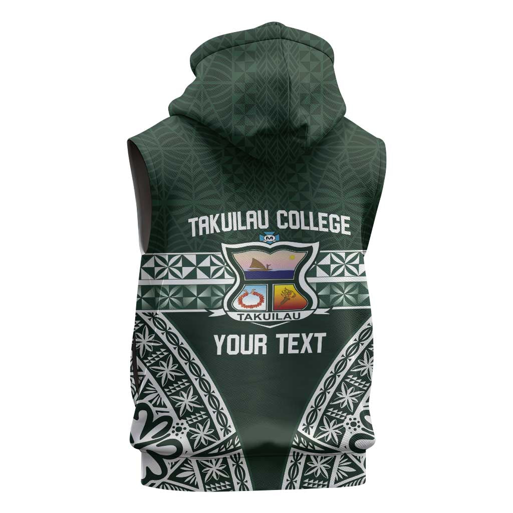 Personalised Tonga Takuilau College Sleeveless Hoodie 50th Anniversary Ngatu Kupesi LT14 - Polynesian Pride