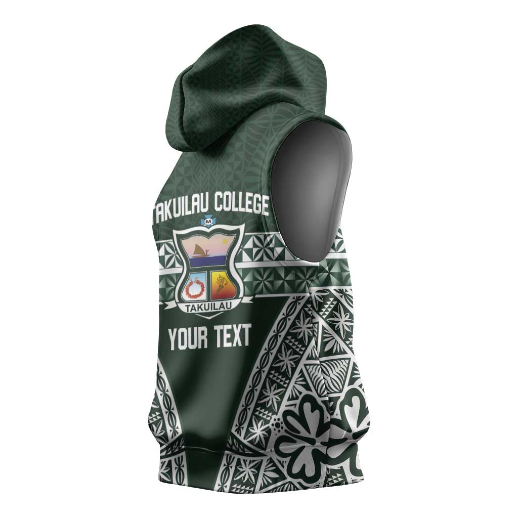 Personalised Tonga Takuilau College Sleeveless Hoodie 50th Anniversary Ngatu Kupesi LT14 - Polynesian Pride