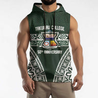 Personalised Tonga Takuilau College Sleeveless Hoodie 50th Anniversary Ngatu Kupesi LT14 - Polynesian Pride