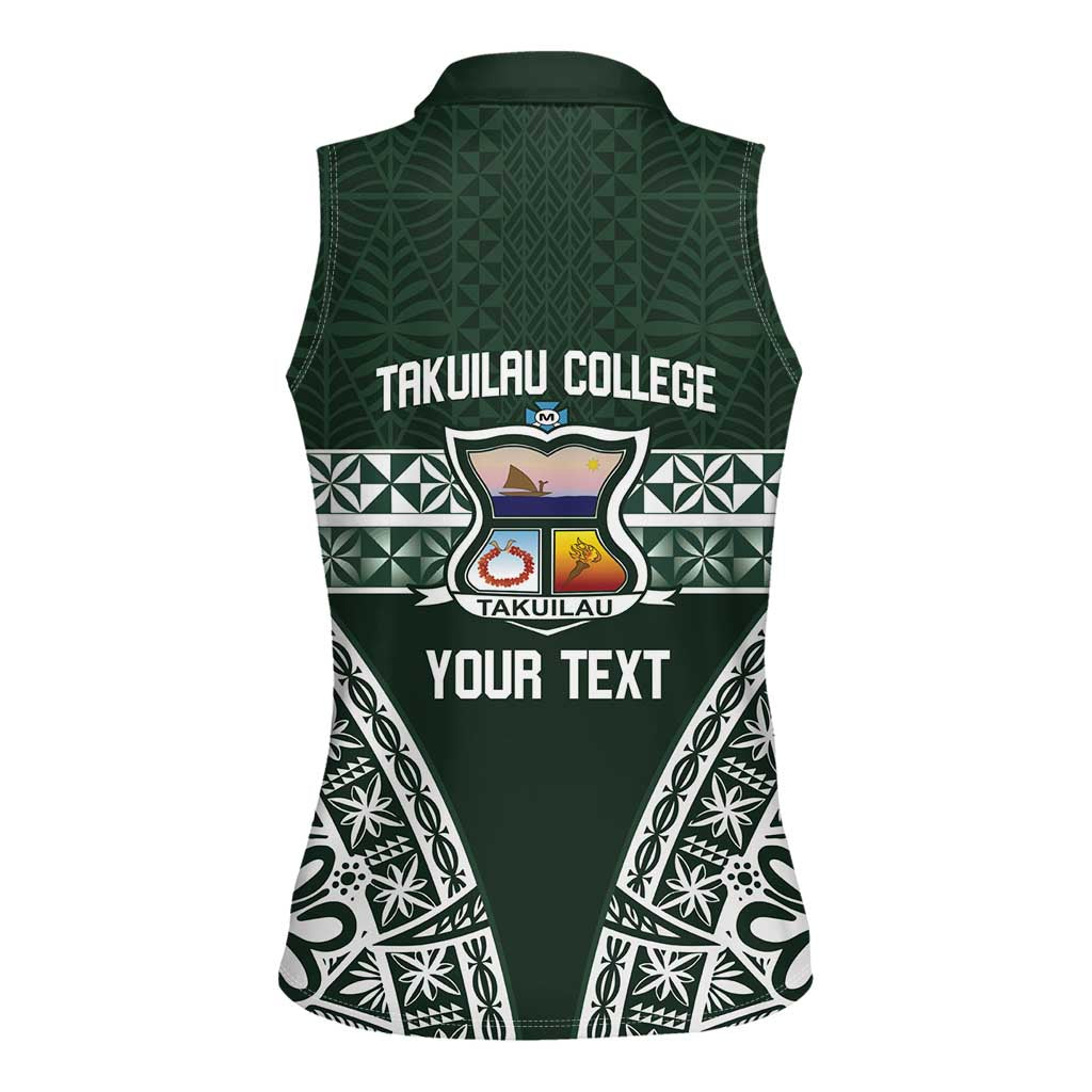 Personalised Tonga Takuilau College Women Sleeveless Polo Shirt 50th Anniversary Ngatu Kupesi LT14 - Polynesian Pride