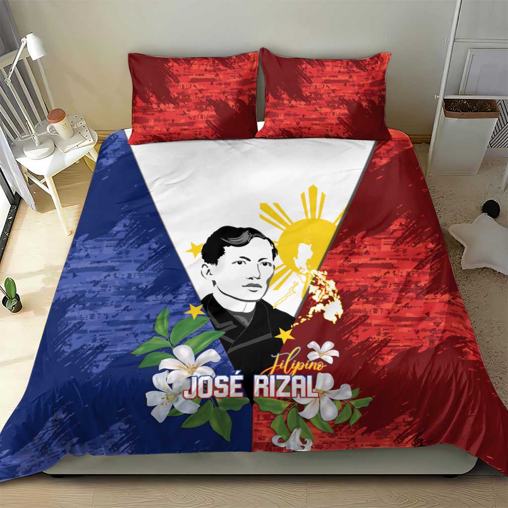 Philippines Rizal Day Bedding Set Filipino Sampaguita Grunge Style LT14 - Polynesian Pride