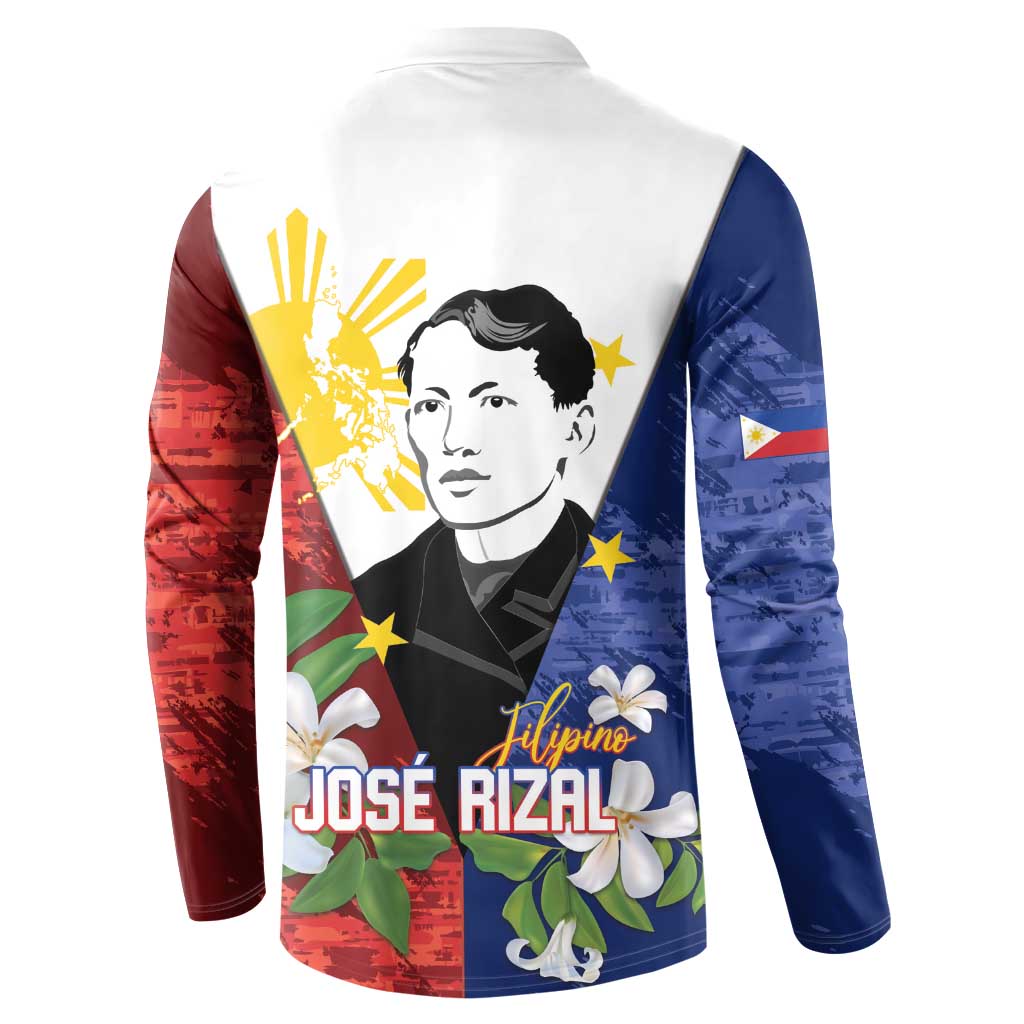 Philippines Rizal Day Button Sweatshirt Filipino Sampaguita Grunge Style LT14 - Polynesian Pride