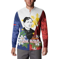 Philippines Rizal Day Button Sweatshirt Filipino Sampaguita Grunge Style LT14 - Polynesian Pride