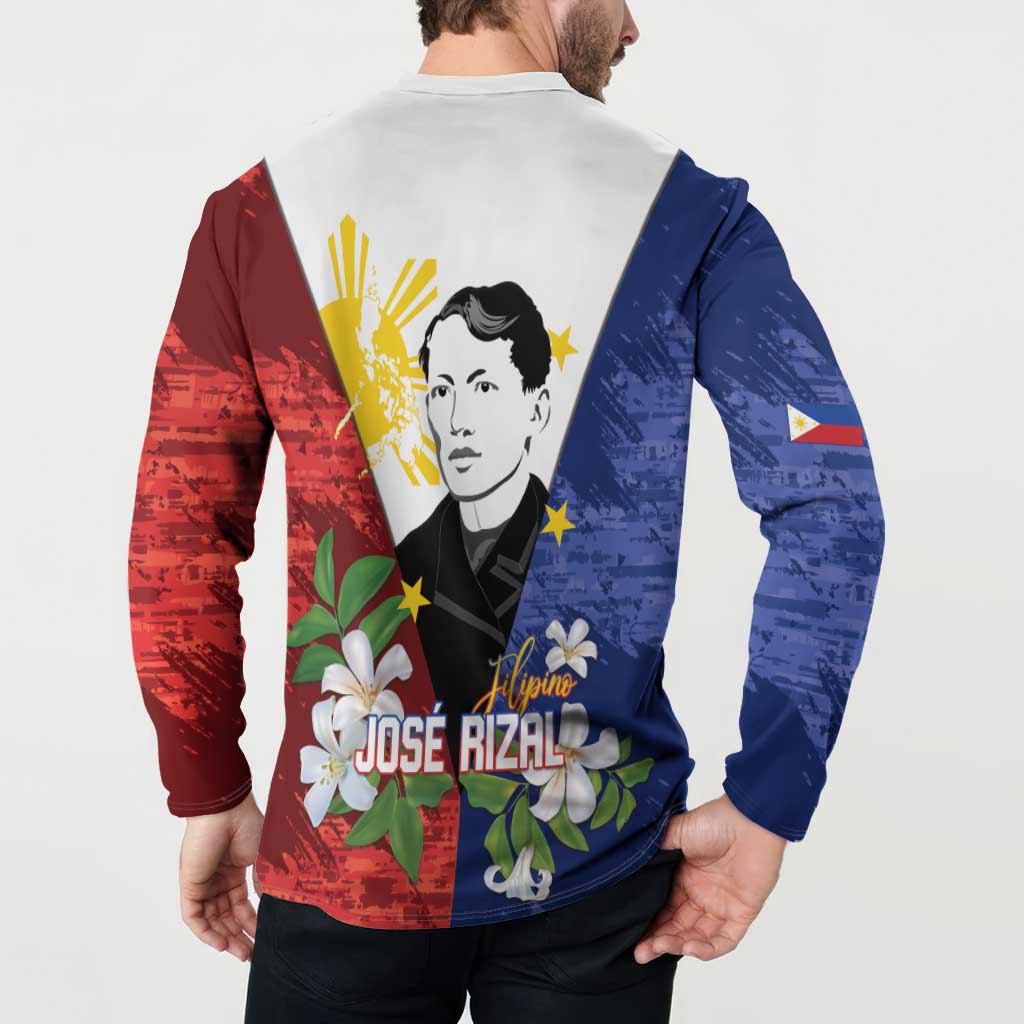 Philippines Rizal Day Button Sweatshirt Filipino Sampaguita Grunge Style LT14 - Polynesian Pride