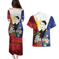 Philippines Rizal Day Couples Matching Puletasi and Hawaiian Shirt Filipino Sampaguita Grunge Style LT14 - Polynesian Pride