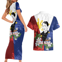 Philippines Rizal Day Couples Matching Short Sleeve Bodycon Dress and Hawaiian Shirt Filipino Sampaguita Grunge Style LT14 - Polynesian Pride