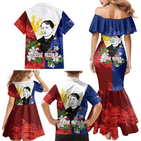 Philippines Rizal Day Family Matching Mermaid Dress and Hawaiian Shirt Filipino Sampaguita Grunge Style LT14 - Polynesian Pride