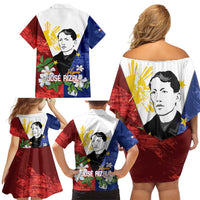 Philippines Rizal Day Family Matching Off Shoulder Short Dress and Hawaiian Shirt Filipino Sampaguita Grunge Style LT14 - Polynesian Pride