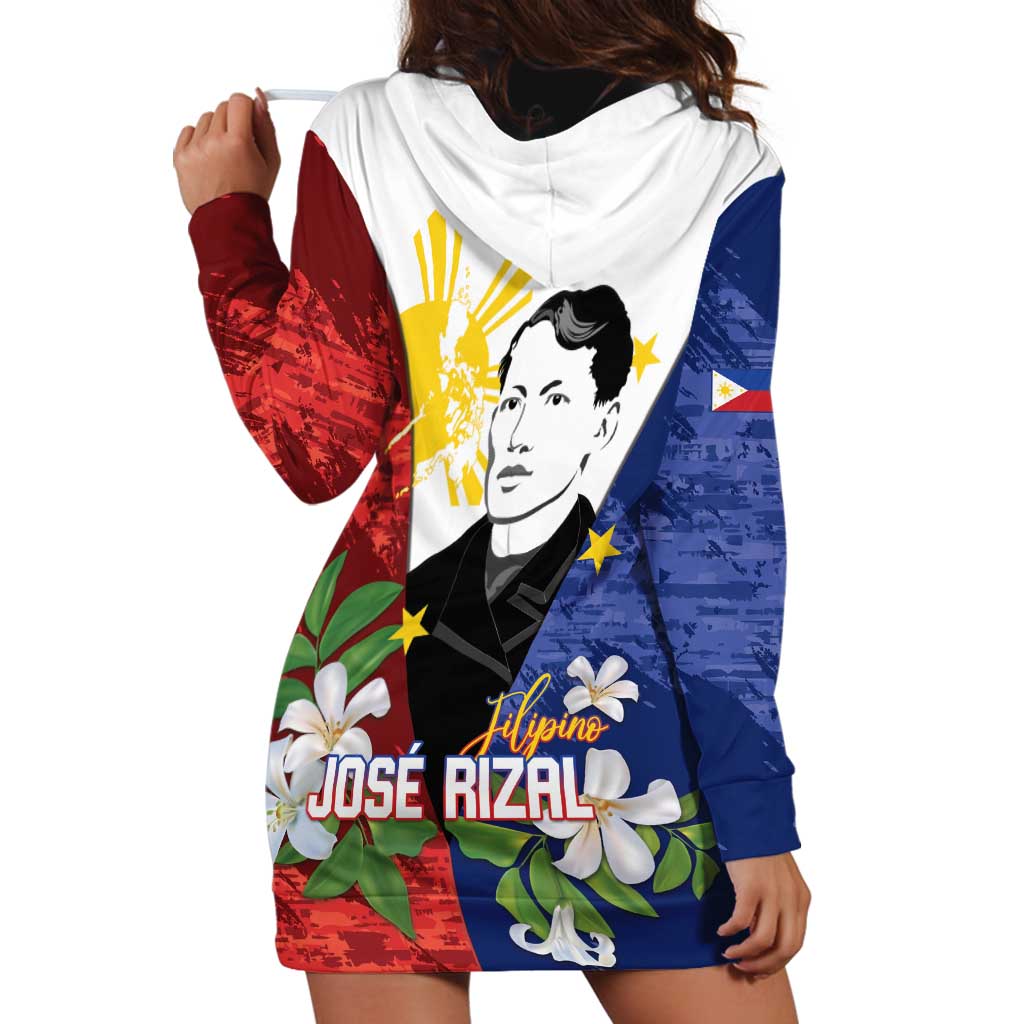 Philippines Rizal Day Hoodie Dress Filipino Sampaguita Grunge Style LT14 - Polynesian Pride
