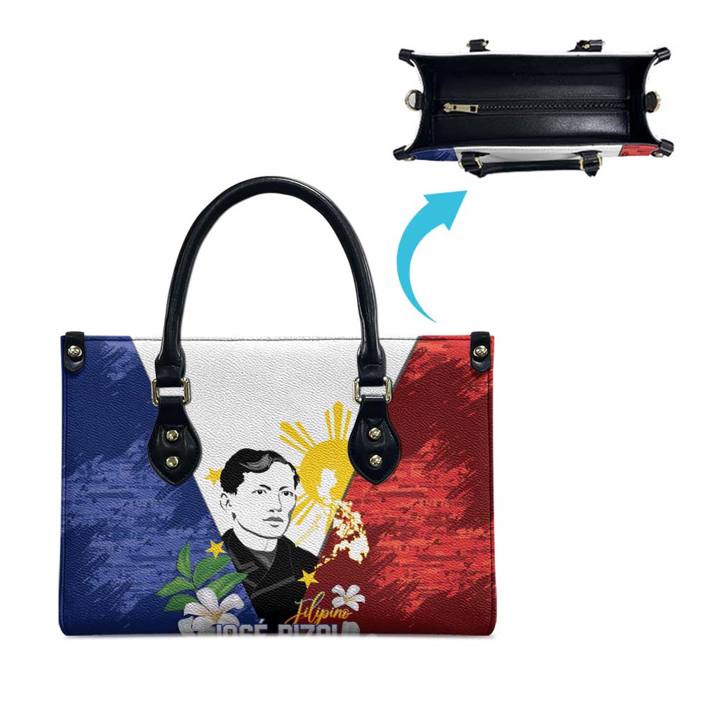 Philippines Rizal Day Leather Bag Filipino Sampaguita Grunge Style - Polynesian Pride