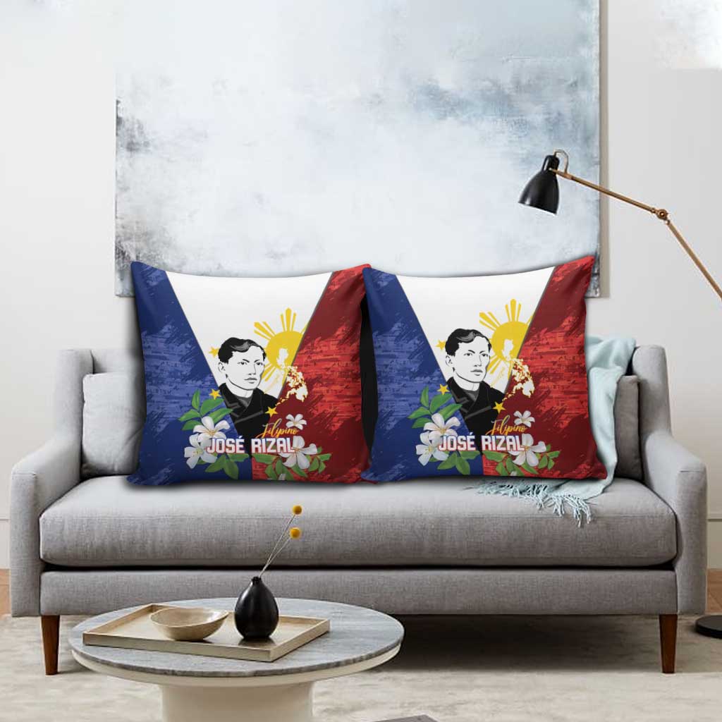 Philippines Rizal Day Pillow Cover Filipino Sampaguita Grunge Style - Polynesian Pride