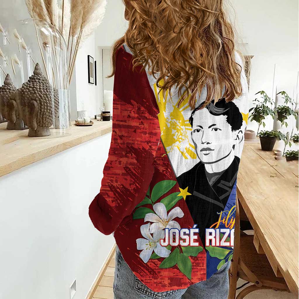 Philippines Rizal Day Women Casual Shirt Filipino Sampaguita Grunge Style LT14 - Polynesian Pride