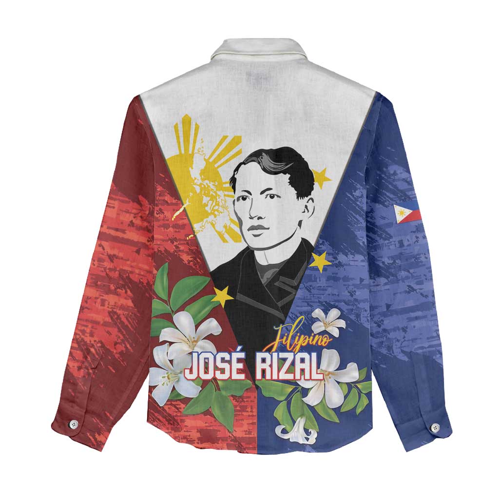 Philippines Rizal Day Women Casual Shirt Filipino Sampaguita Grunge Style LT14 - Polynesian Pride