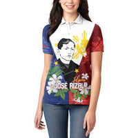 Philippines Rizal Day Women Polo Shirt Filipino Sampaguita Grunge Style - Polynesian Pride