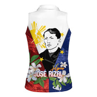 Philippines Rizal Day Women Sleeveless Polo Shirt Filipino Sampaguita Grunge Style LT14 - Polynesian Pride