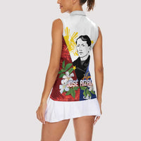 Philippines Rizal Day Women Sleeveless Polo Shirt Filipino Sampaguita Grunge Style LT14 - Polynesian Pride
