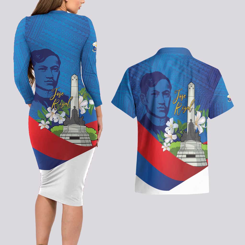 Philippines Rizal Day Couples Matching Long Sleeve Bodycon Dress and Hawaiian Shirt Filipino Motto Stella Polynesian Pattern LT14 - Polynesian Pride